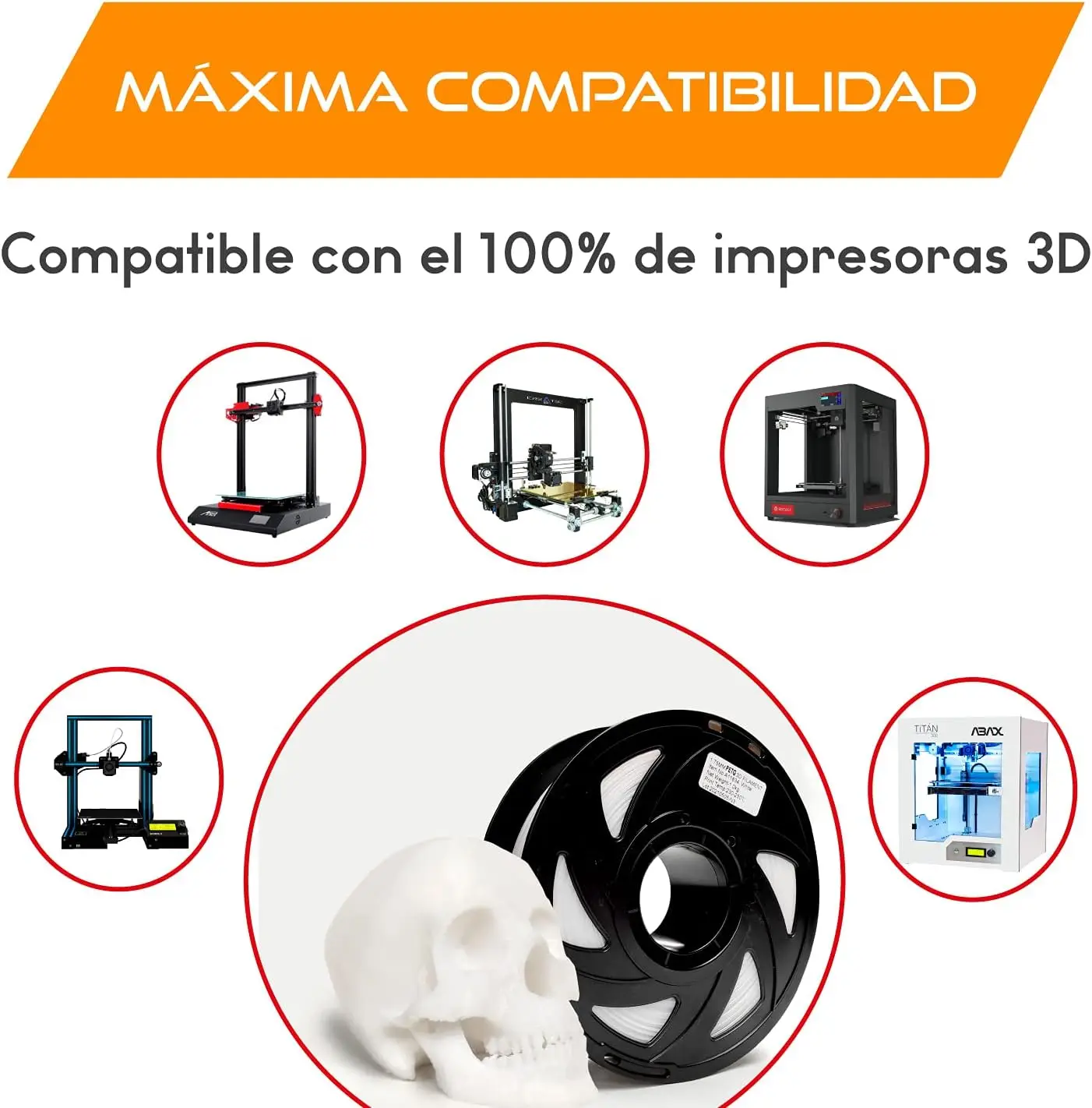 Filamento PETG, 1,75 mm Carrete de 1 kg, Filamento 3D PETG 1,75 +/- 0,02 mm para impresión 3D, tereftalato de polietileno, filamento 3d impresora (Blanco) - imagen 3