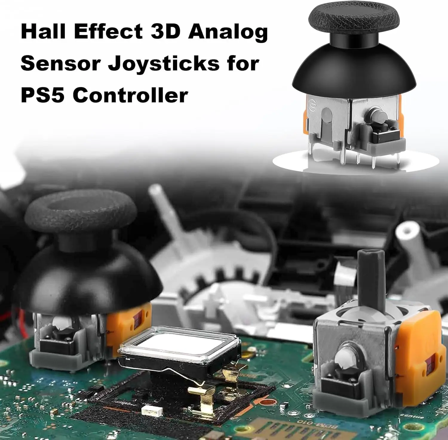 InRobert-mando de efecto Hall para PS5, módulo de Sensor de palo analógico 3D con tapa de Thumbsticks, última versión - imagen 5