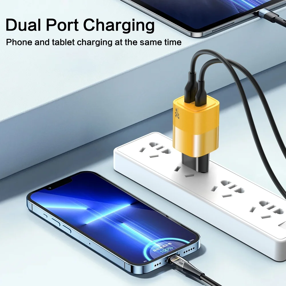 Cargador USB tipo C PD de 20W, carga rápida para iPhone 15, 14, 13, 12, 11 Pro Max, cargador rápido para teléfono QC3.0 para Xiaomi Poco, cargador de pared - imagen 4