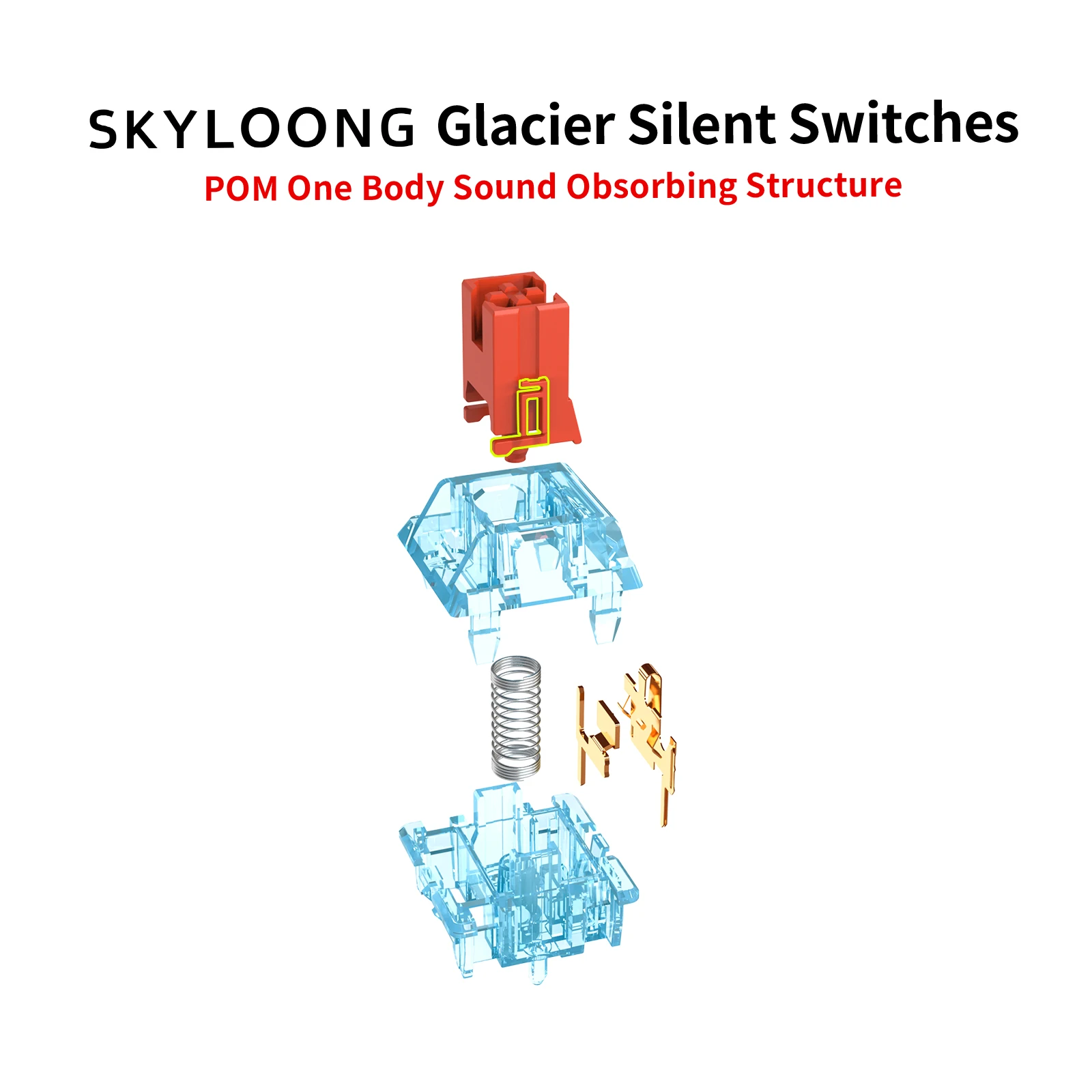 Skyloong-interruptor silencioso de 35 piezas para teclado mecánico, interruptor de vástago SMD RGB Mx de 5 pines, color marrón, amarillo, plateado y rosa - imagen 2