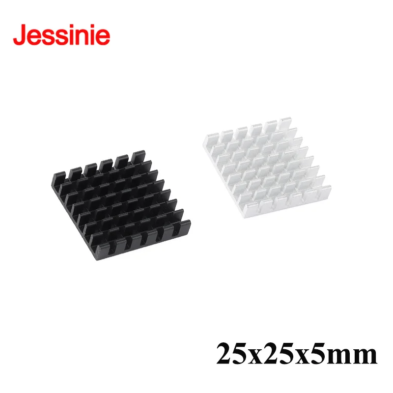 100 uds/1 unidad 25*25*5mm disipador de calor de aleación de aluminio disipador de calor Chip electrónico IC radiador de refrigeración enfriador para CPU RAM GPU PCB