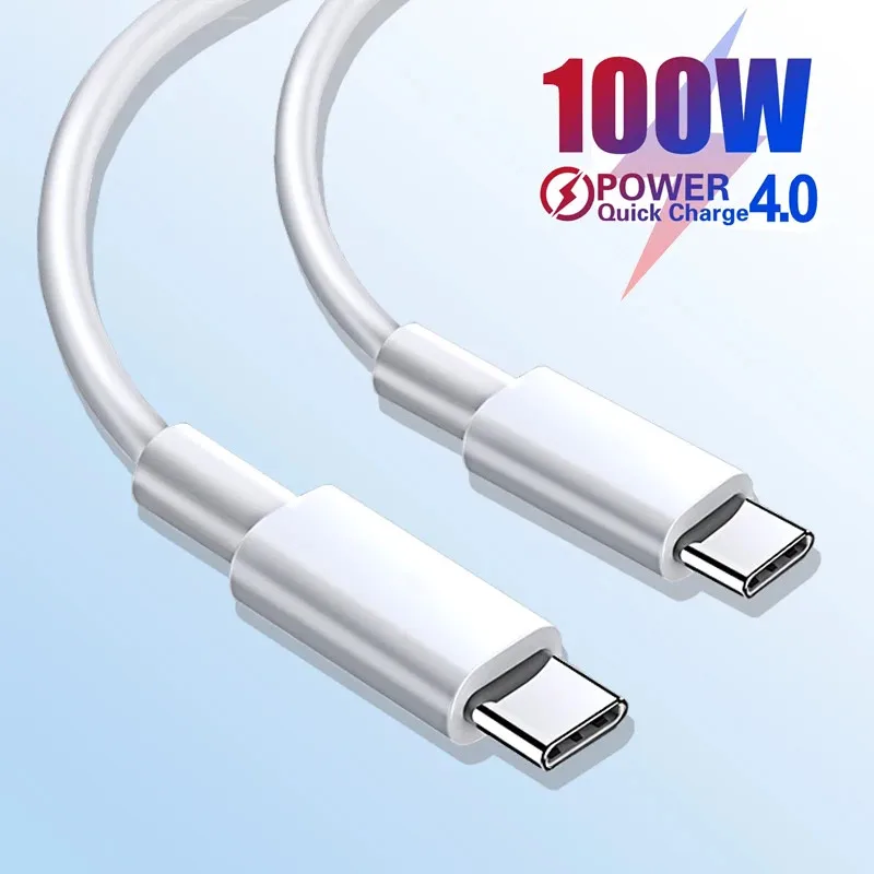 PD 100W USB-C a USB tipo C Cable de transferencia de datos de carga rápida para Huawei Samsung Xiaomi iPhone iPad línea de datos tipo C a C