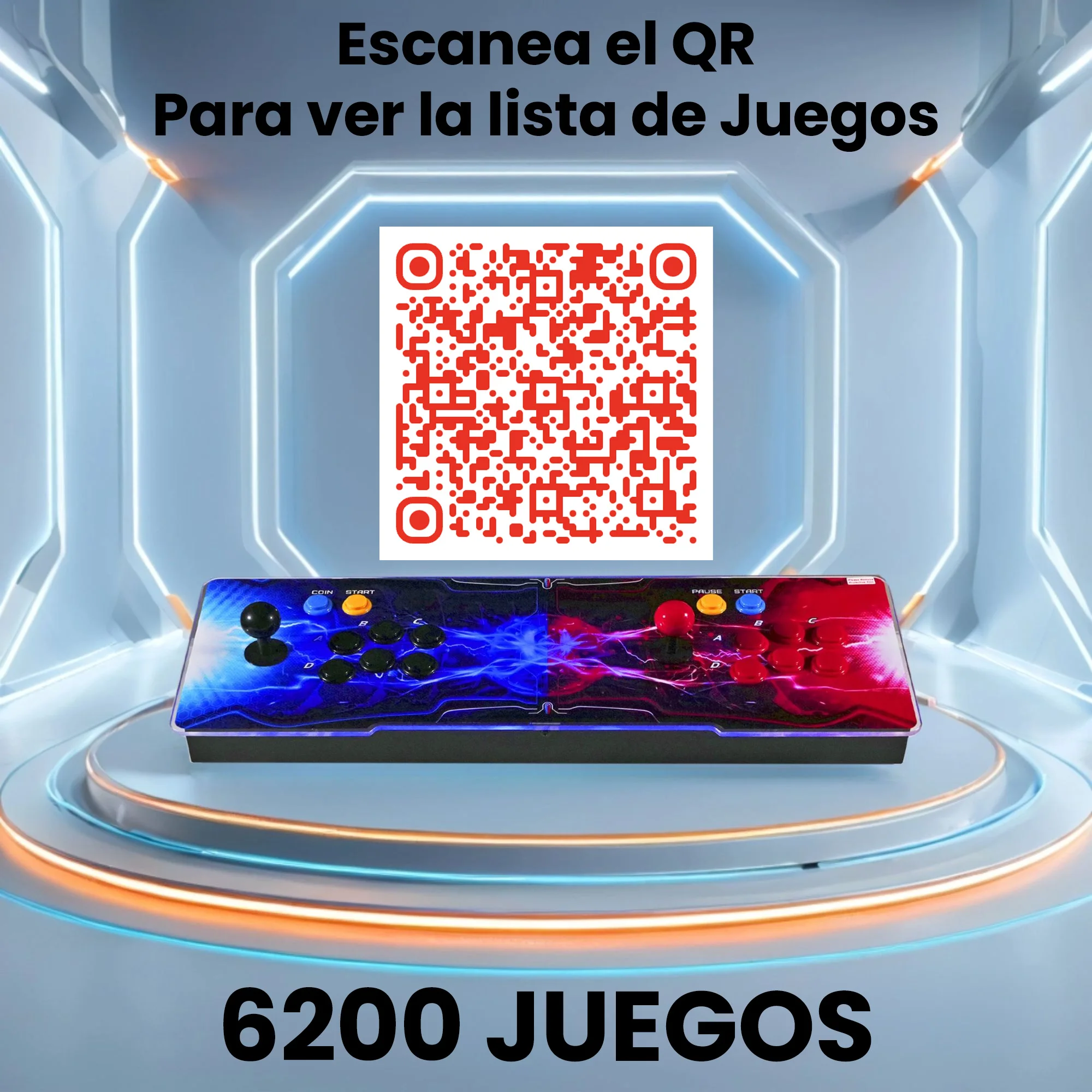 Pandora Box Extreme, Joysticks Independientes, Retro Consola, Maquina recreativa Arcade, Joystick Arcade, Incluye 6200 titulos 2D y 3D. Función de Guardar Partida. Posibilidad de añadir Juegos - imagen 2