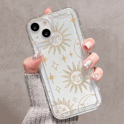 Funda Transparente iPhone 7-17 Pro Max – Diseño Sun Moon Stars Suave