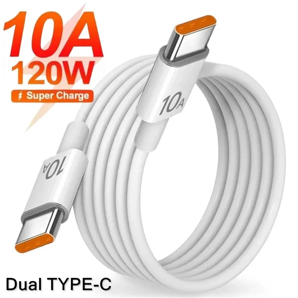 Cable de carga súper rápida de 10A, 120W, tipo C a tipo C, Cable de datos USB C, Cable de datos de transferencia de datos de alta velocidad, Cable de carga rápida