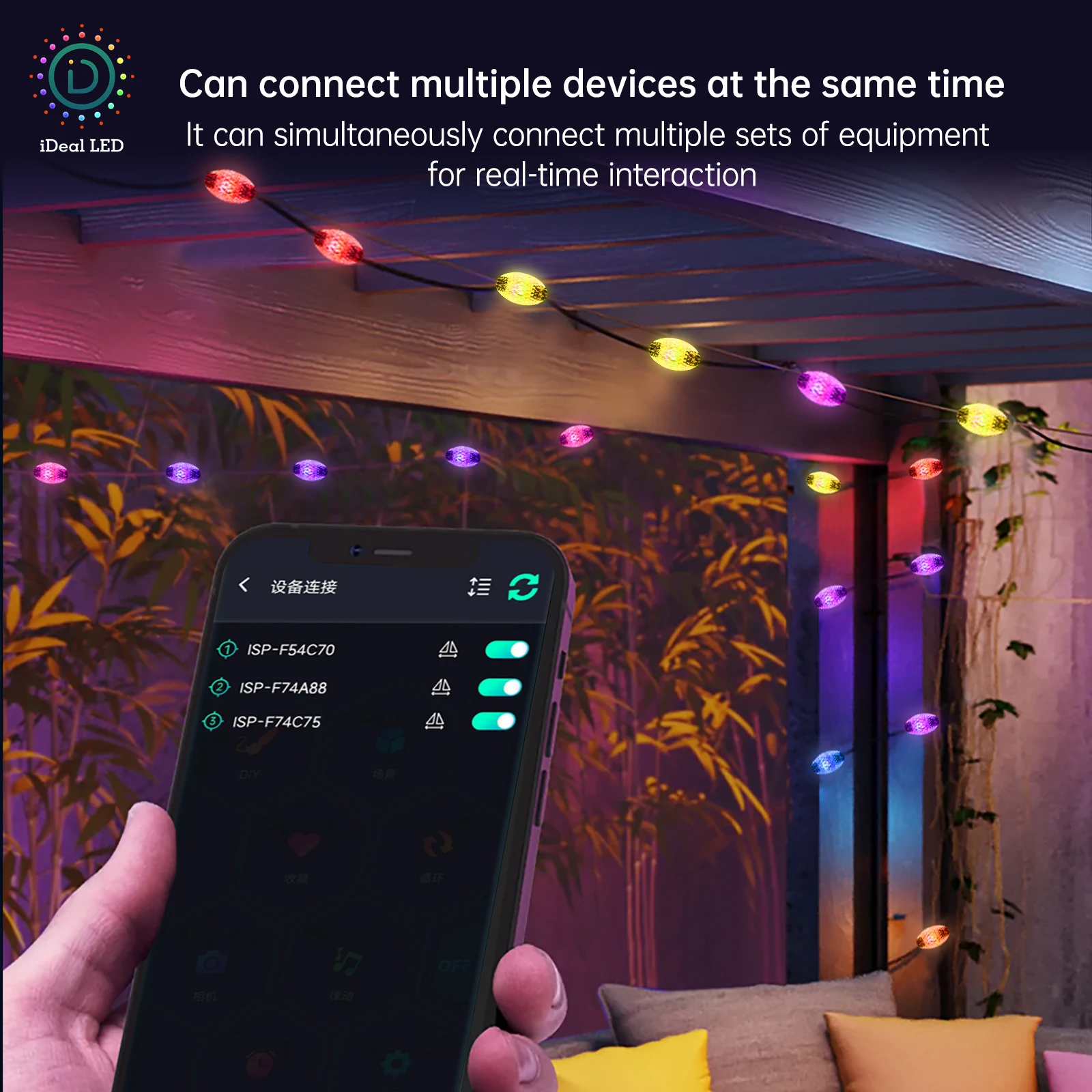 Dreamcolor diamond shap USB LED String Light WS2812B guirnalda de luces de hadas para decoración de fiesta de cumpleaños de Navidad a prueba de agua - imagen 4