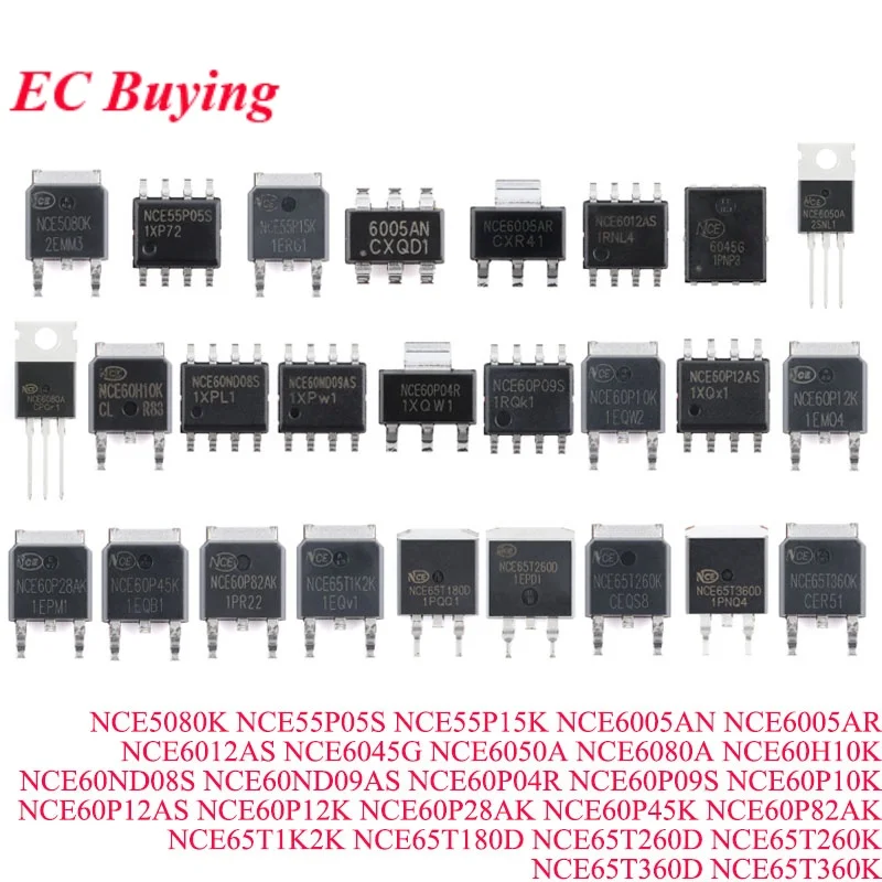 5 uds-50 Uds NCE5080K NCE55P05S NCE55P15K NCE6005AN NCE6005AR NCE6012AS NCE6045G NCE6050A NCE6080A NCE60H10K NCE60ND08S NCE60ND09A
