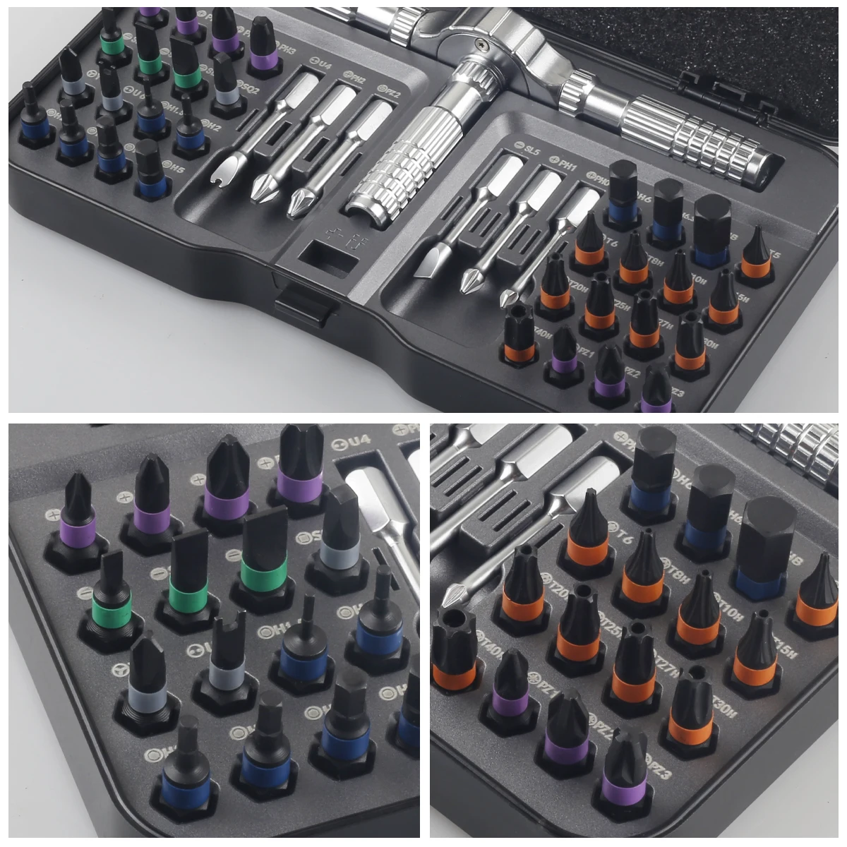 Destornillador en T 40 en 1, juego de destornilladores de trinquete, juego de herramientas de puntas magnéticas, herramientas manuales de precisión DIY para reparación del hogar y reparación de PC