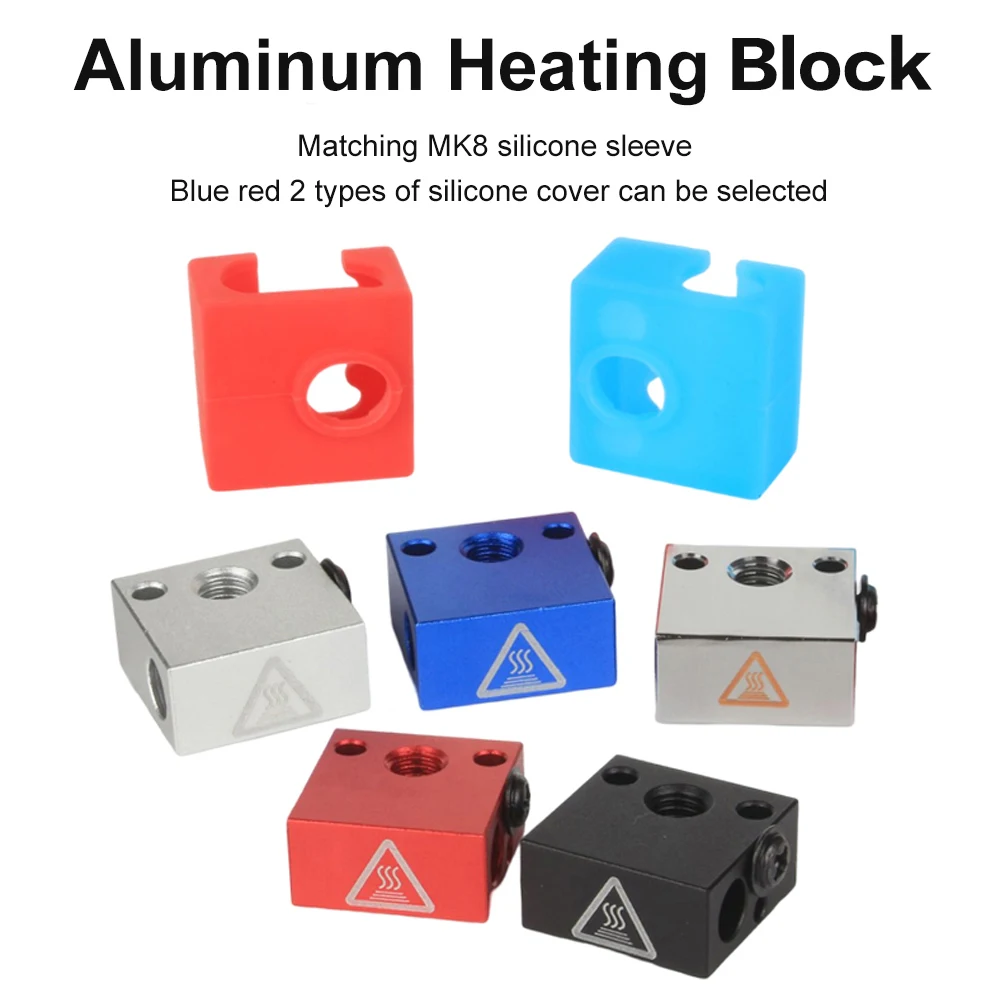 XCR3D Calcetín Silicona Hotend MK8 – Bloque Calefactor Aluminio - imagen 2