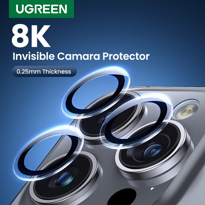 UGREEN Protector Lente Cristal iPhone 15 16 17 Pro Max - imagen 2
