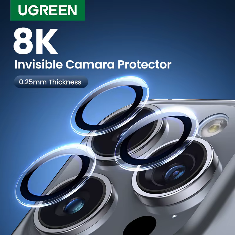 UGREEN Protector Lente Cristal iPhone 15 16 17 Pro Max - imagen 2