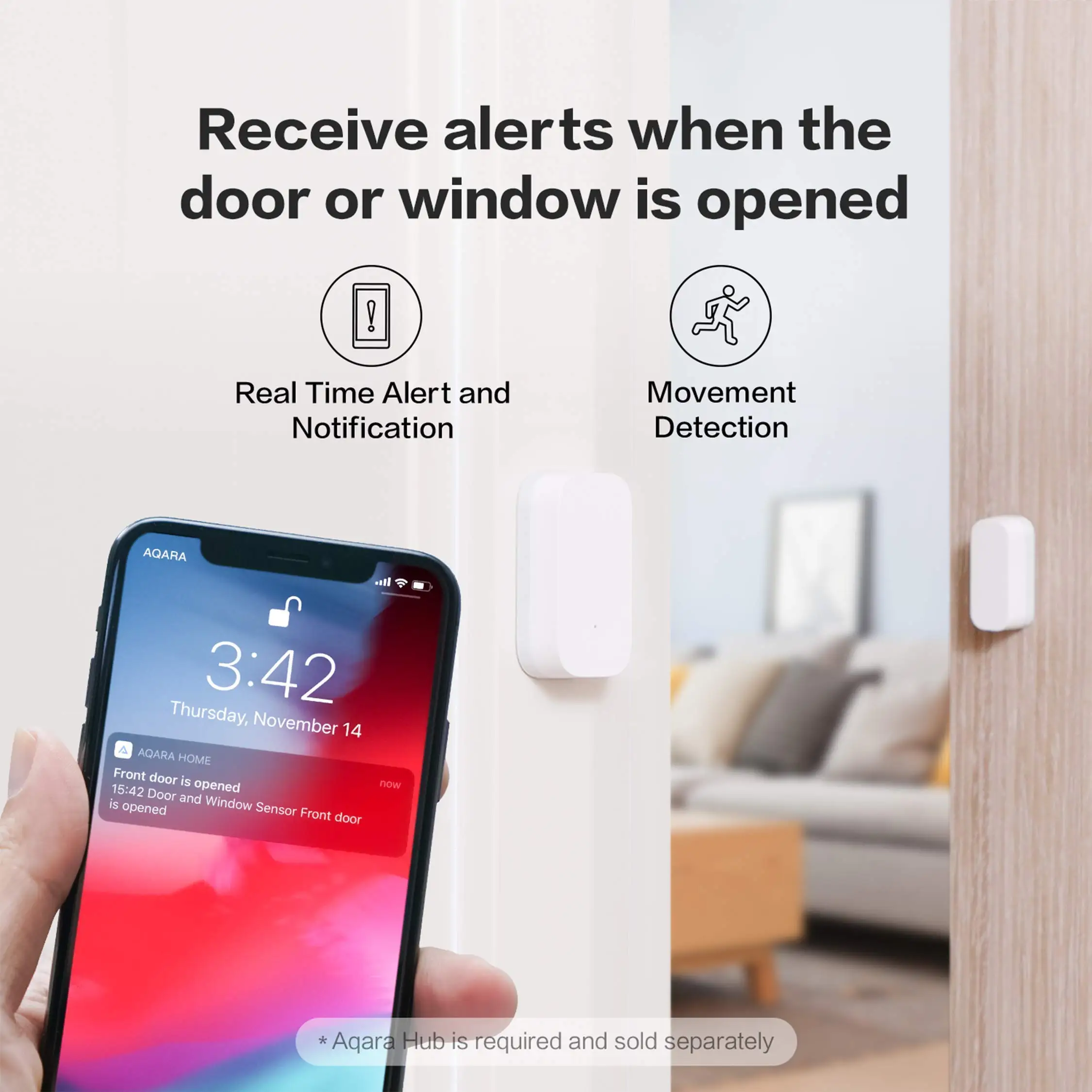 Aqara-Sensor de puerta y ventana ZigBee, conexión inalámbrica, Sensor de puerta inteligente MCCGQ11LM, funciona con la aplicación Xiaomi Mi Home HomeKit - imagen 5