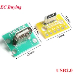 Adaptador Vertical Micro USB 2.0 Conector Hembra A PCB Placa de Ruptura