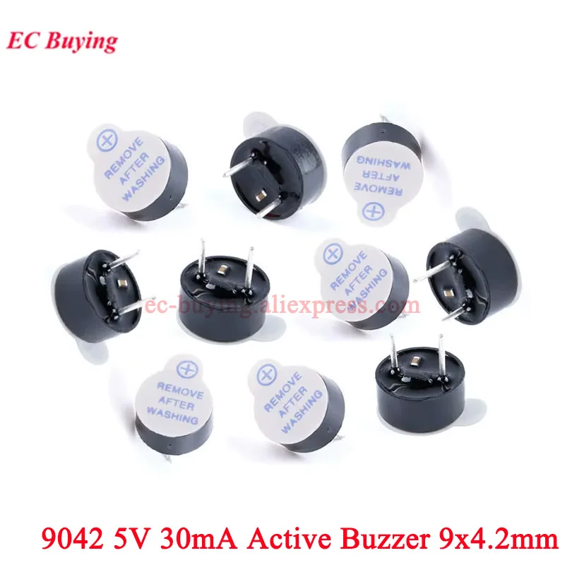 20 piezas/1 unidad 9042 zumbador activo integrado DC 5V 9*4,2mm 9X4,2mm altavoz de alarma electromagnética ultrafino electrónico DIY