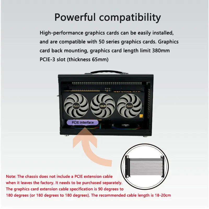 Caja de computadora UPSIREN MD-1 ITX, compatible con fuente de alimentación SFX/placa base ITX/tarjeta gráfica (L) ≤ 380 mm/funda portátil transparente lateral - imagen 5