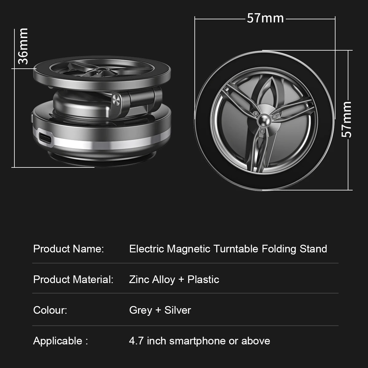360 °   Soporte magnético para teléfono con ventosa magnética de vacío eléctrico plegable ajustable para espejo de gimnasio de coche todos los teléfonos - imagen 5