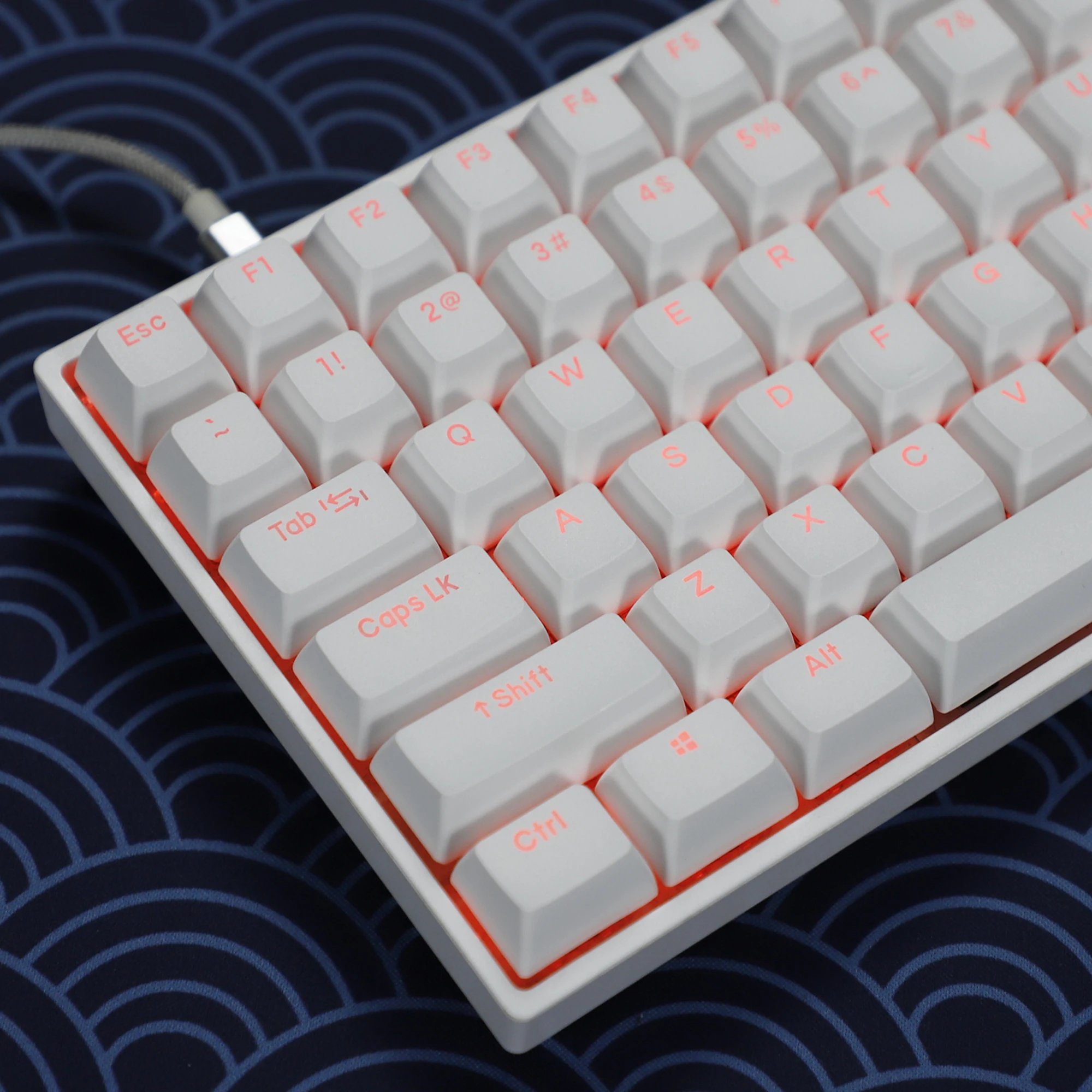 Teclas con forma de bola RSA, teclas con doble tiro, brillo retroiluminado, blanco grueso, PBT, para teclado mecánico MX 133, 96, 87, 84, 68, 64, 61, 108 - imagen 5