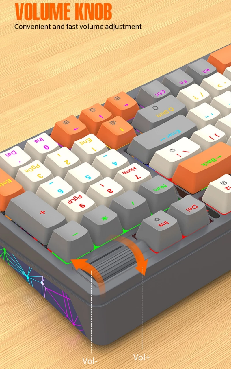 Teclado mecánico español con Ñ Teclado inalámbrico Intercambio en caliente 100 teclas Diseño 100% Español Ruso Coreano Árabe Bluetooth Conexión RGB Luz teclado inalambrico mecanico español con la Ñ K6 - imagen 5