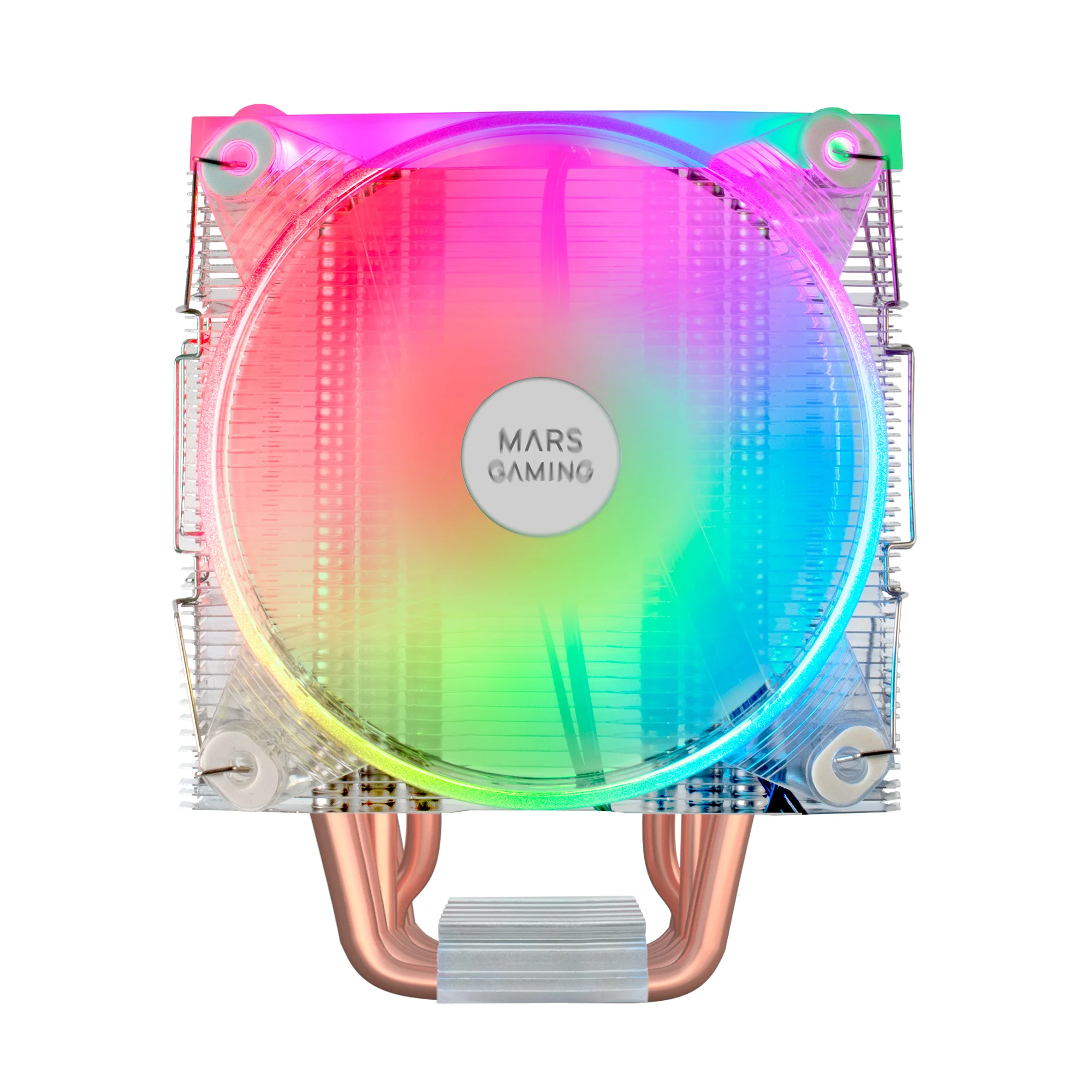 Mars Gaming MCPU66, Disipador CPU Triple ARGB, 6 Heatpipes 220W TDP, 2 Ventiladores 12cm, Multisocket Universal con Soporte 1700, Disipador Gaming Trasparente - imagen 2