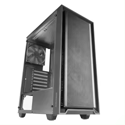 Mars Gaming MC-PMAX, Caja Profesional ATX, 4x Ventiladores FDB 120mm, Panel Frontal Mesh, Ventana Lateral Cristal Templado, Semitorre PC con Diseño Doble Cámara, Soporte Refrigeración Líquida, Caja PC Gaming Negra