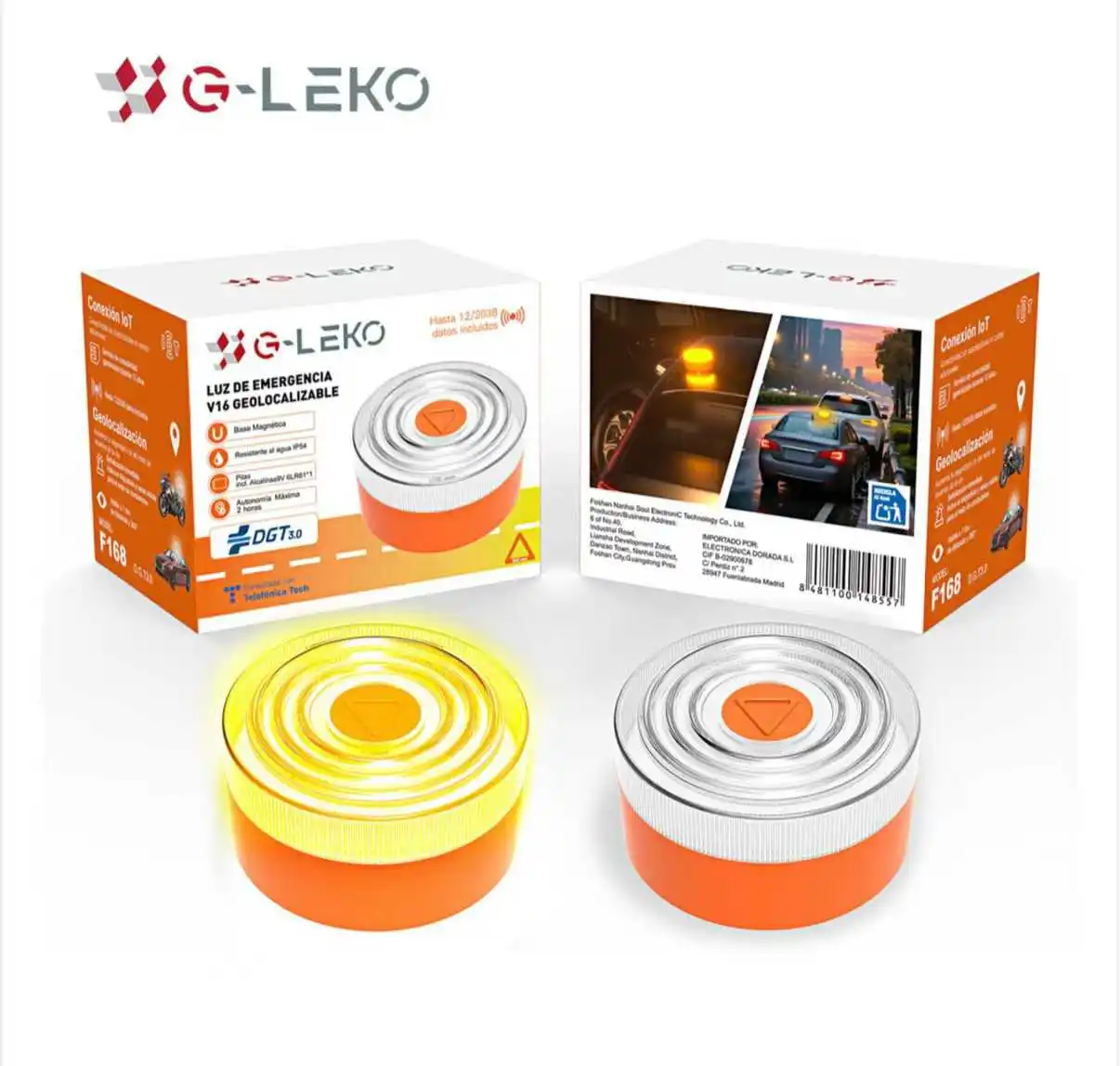 Baliza V16 Homologada DGT con Geolocalización - Luz de Emergencia Con Conexión hasta 2038, Tecnología NB-IoT, Base Imantada,IP54 - Cumple Normativa 2026 para Coches y Motos  [Clase de eficiencia energética A] - imagen 2