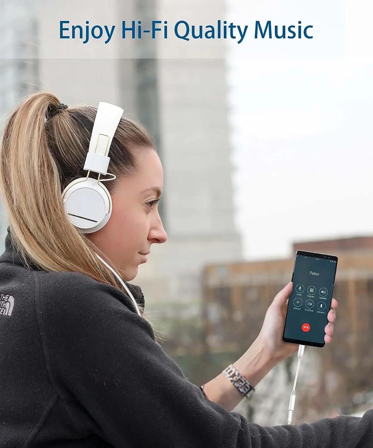 FGNS Adaptador USB C a Jack de 3,5 mm, Adaptador Auxiliar Tipo C a Conector para Auriculares, Adaptador de Audio para Auriculares USB Tipo C, Adaptador de Auriculares Tipo C Compatible con Samsung Galaxy, MacBook Pro, iPad, Huawei, OPPO, Vivo, etc. - imagen 5