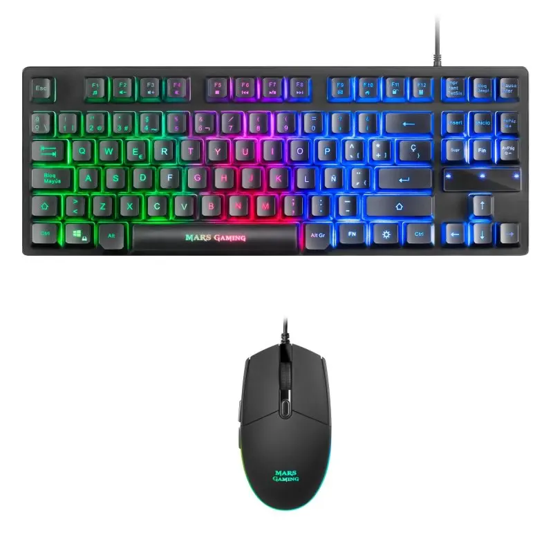 Mars Gaming MCPTKL Combo Gaming Teclado RGB   Ratón 3200 DPI Negros