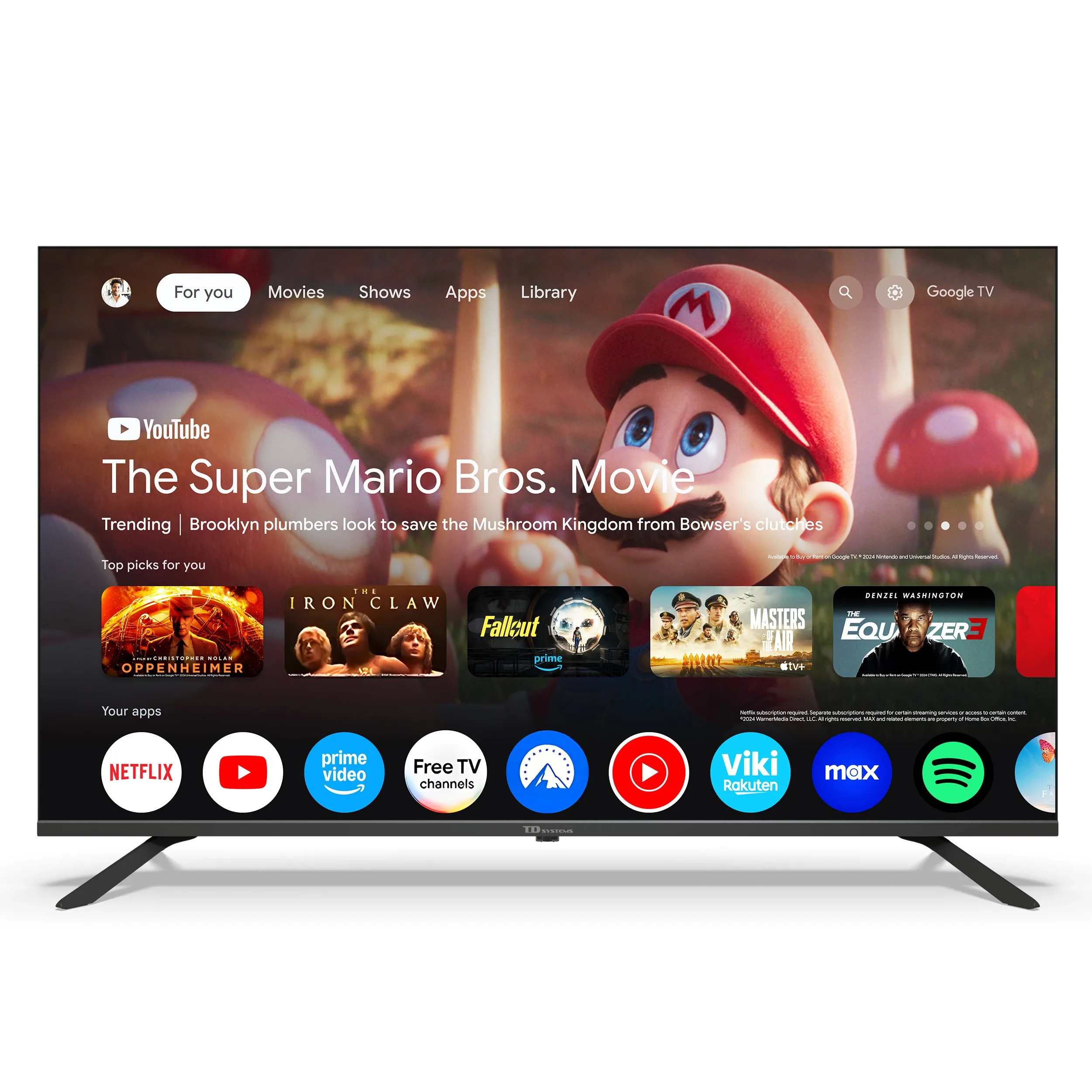Smart TV 50 pulgadas Qled 4K Hey Google Official Assistant con control por voz. Televisor Android 14 - TD Systems M50K21GLQ - imagen 2