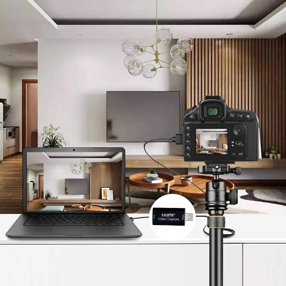 Capturadora De Video, 4K HDMI a USB  Vídeo Game Capture 1080P 60FPS, Transmisión en Vivo para Juegos, Enseñanza, Transmisión, Videoconferencia(Negro) - imagen 5