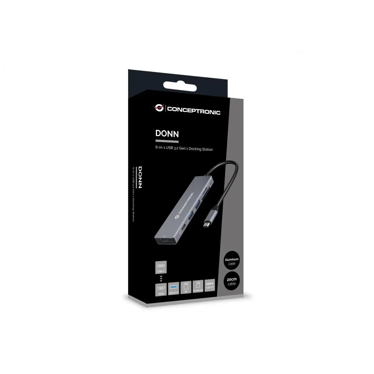 Conceptronic DONN23G base para portátil y replicador de puertos Alámbrico USB 3.2 Gen 1 (3.1 Gen 1) Type-C Gris - imagen 5