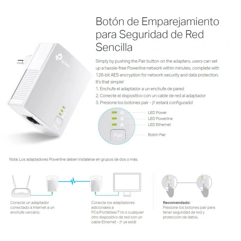 TP-Link TL-PA4010 KIT PLC Powerline Red Eléctrica AV600 - imagen 5