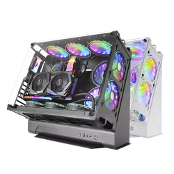 Mars Gaming MCB – Caja PC ATX Modular Doble Cámara Negro/Blanco