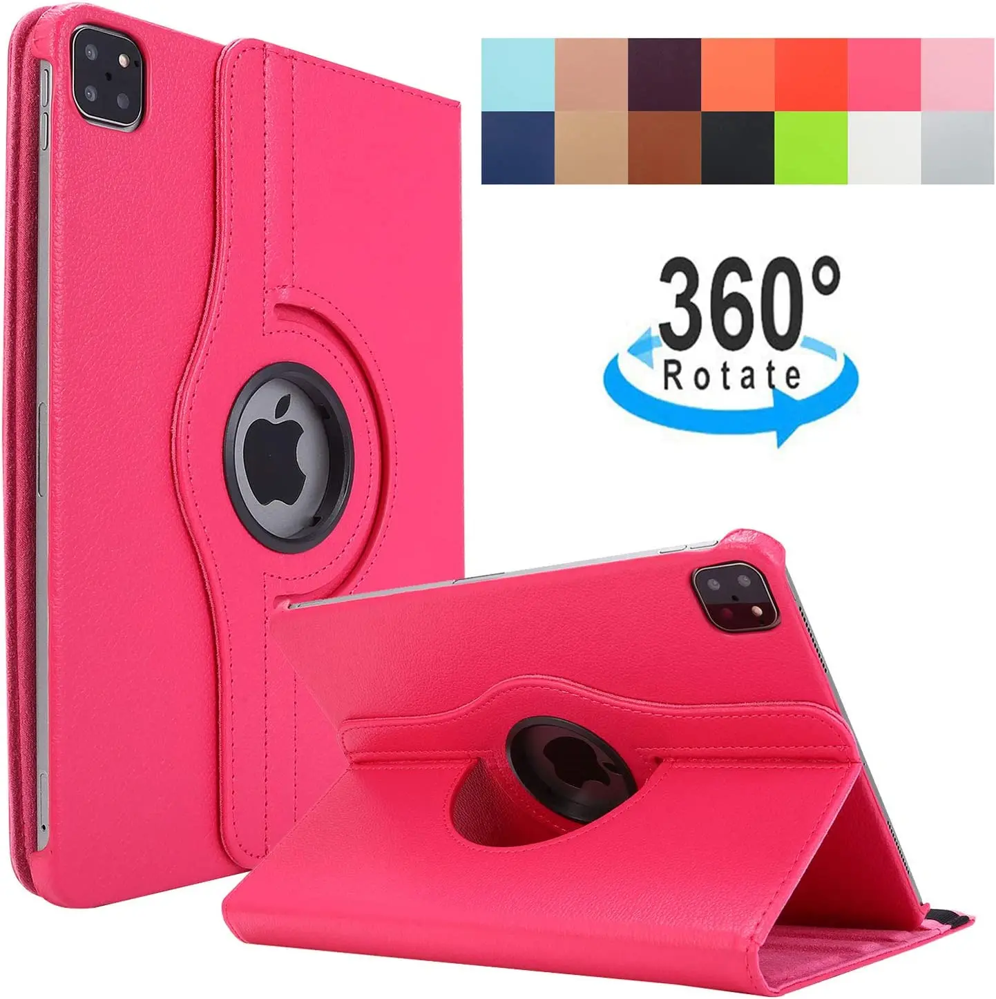 Funda de Polipiel giratoria con soporte de 360 grados para  iPad Air 13" (M2, 2024)/iPad Pro de 12.9 pulgadas, 6ª generación 2022 Pro de 12.9”, 5ª generación 2021 y 4ª 3ª 2020 18,Carcasa Cuero PU, Giratoria 360 Grados, Función de Soporte,   Book Cove - imagen 5