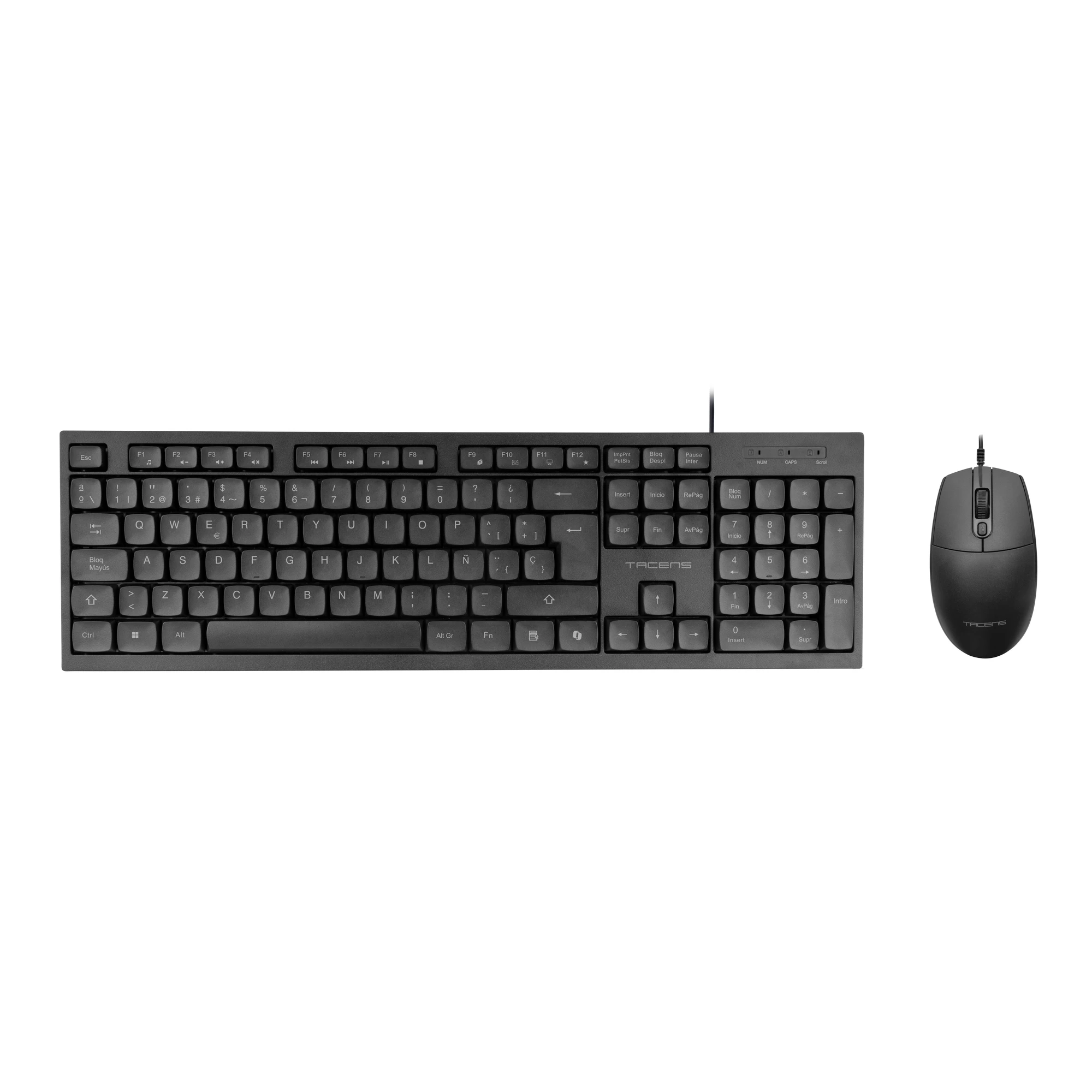 Tacens Anima ACP02, Combo PC, Teclado Compacto de Formato Completo con Teclas Multimedia y Copilot AI SmartKey, Ratón Óptico 1600DPI 4 Niveles Switches HUANO, Compatible con Windows | manzana | Linux, Español, Francés, Italiano, Portugués o Inglés