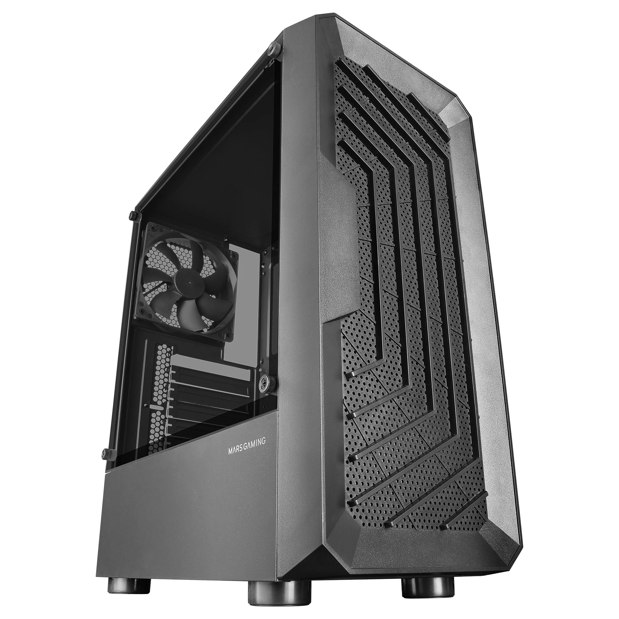 Mars Gaming MC-2000, Caja Semitorre ATX, Ventana Lateral Completa, Diseño Frontal Mesh, 1x Ventilador Ultra-silencioso FDB 120mm, Diseño de Cámara Dual, Negro - imagen 3