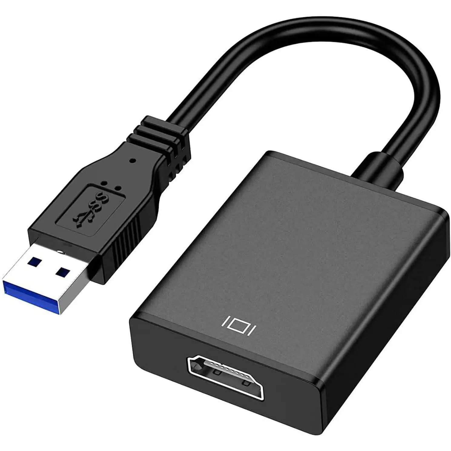 FGNS. Adaptador USB(3.0) A HDMI,1080P USB 3.0 a HDMI para PC Laptop Proyector Monitor TV,  Cable de Gráficos USB 3.0/2.0 a HDMI para PC/Portátil/Proyector/HDTV, Convertidor de Audio y Video de Pantalla Múltiple 1080P Full HD para Windows XP/7/8/8.1/10/11