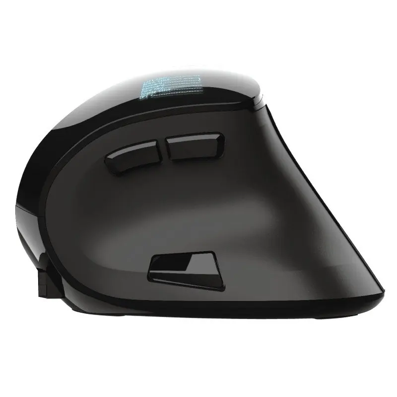 Trust Voxx Wireless Ergonomic Mouse 2400DPI, featuring a vertical design that reduces wrist strain, customizable buttons, LED display for settings, and Bluetooth connectivity, ideal for office use and compatible with various systems. - imagen 5
