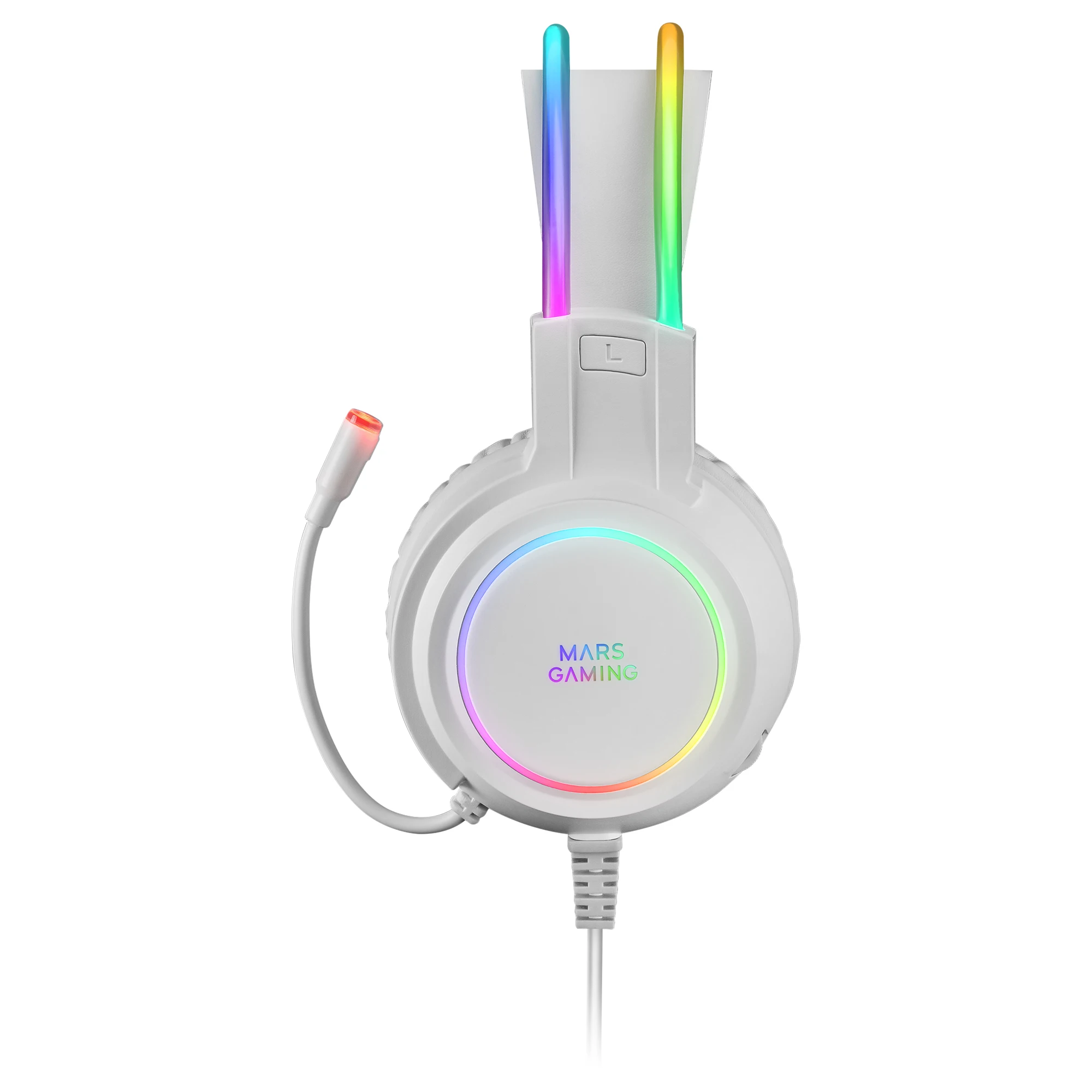Mars Gaming MHRGB, Auriculares Gaming, Iluminación 360° Chroma RGB Flow, Sonido Espacial Ultra-BASS 3D, Micrófono Profesional, Auriculares RGB Negro o Blanco - imagen 4