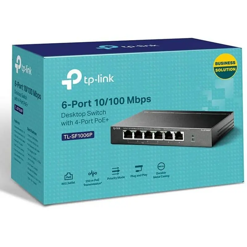 TP-LINK TL-SF1006P Switch Fast Ethernet 6 Puertos con 4 Puertos PoE - imagen 3