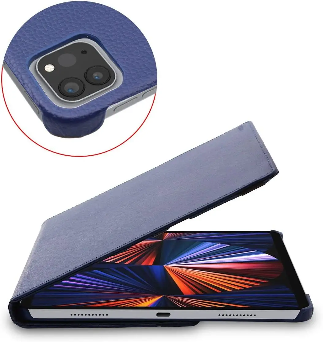Funda de Polipiel giratoria con soporte de 360 grados para  iPad Air 13" (M2, 2024)/iPad Pro de 12.9 pulgadas, 6ª generación 2022 Pro de 12.9”, 5ª generación 2021 y 4ª 3ª 2020 18,Carcasa Cuero PU, Giratoria 360 Grados, Función de Soporte,   Book Cove - imagen 3