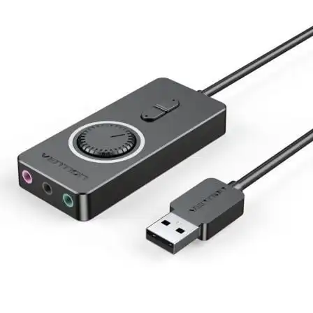 Tarjeta de Sonido USB Vention 3x Jack 3.5 Hembra - Calidad de Audio 16 Bit - Plug And Play