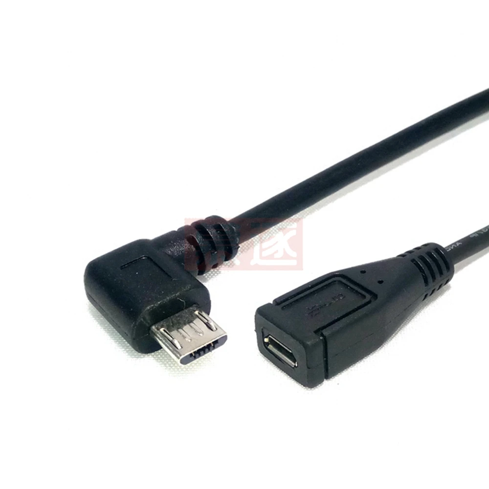 Adaptador de conector Micro USB 2,0 de 5 pines macho a hembra a extensión, conector de clavija larga, ángulo recto, izquierdo, arriba y abajo de 90 grados - imagen 3