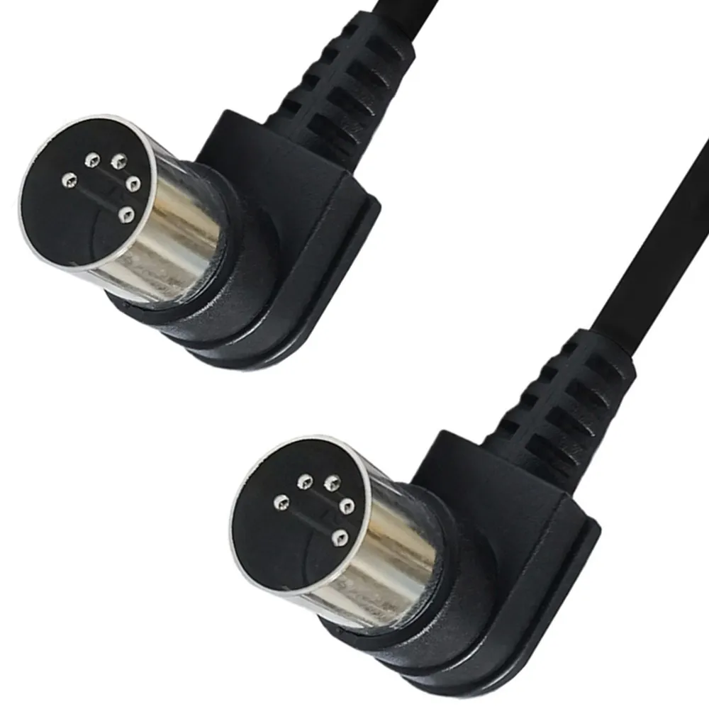 Doble ángulo recto de 90 grados MIDI 5 pines macho a MIDI 5 pines DIN enchufe a 5 pines DIN extensión de Audio macho Din-5pin M/M adaptador de Cable - imagen 2