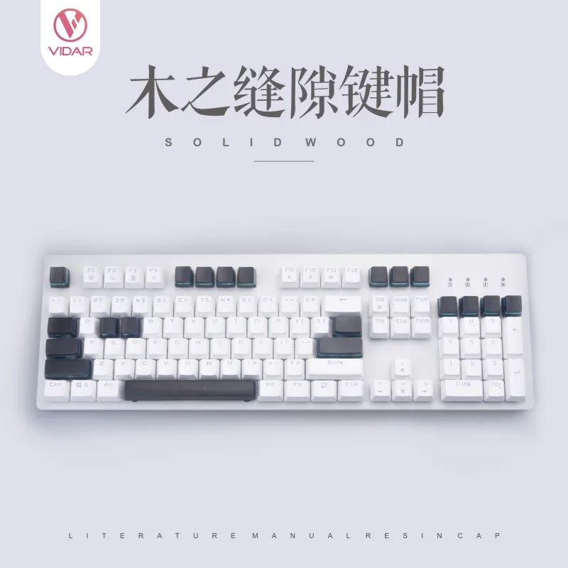 Tapa de llave mixta de madera maciza de resina hecha a medida para teclado mecánico MX Switch, tapas de teclas translúcidas de sándwich personalizadas, 1 ud. - imagen 3