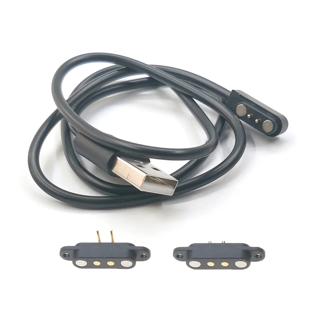 Conector USB a pin Pogo magnético con resorte, paso de 2 pines, 2,8mm, orificio pasante, macho hembra, 2A, 36V CC, Cable de sonda de carga de energía - imagen 2