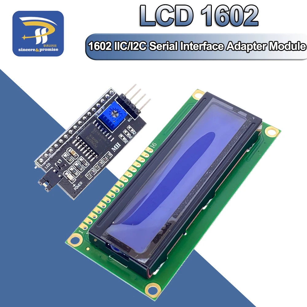 1602 16x2 HD44780 para Arduino personaje 5V LCD pantalla azul 1602A IIC/I2C serie PCF8574 interfaz adaptador placa módulo KIT de bricolaje