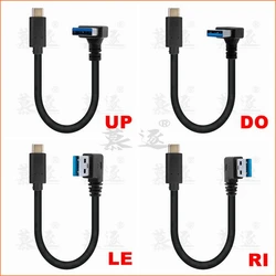 Adaptador USB-C a USB 3.0 macho-macho 90° chapado oro