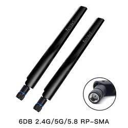 Antena WiFi RP-SMA Macho Dual Banda Universal