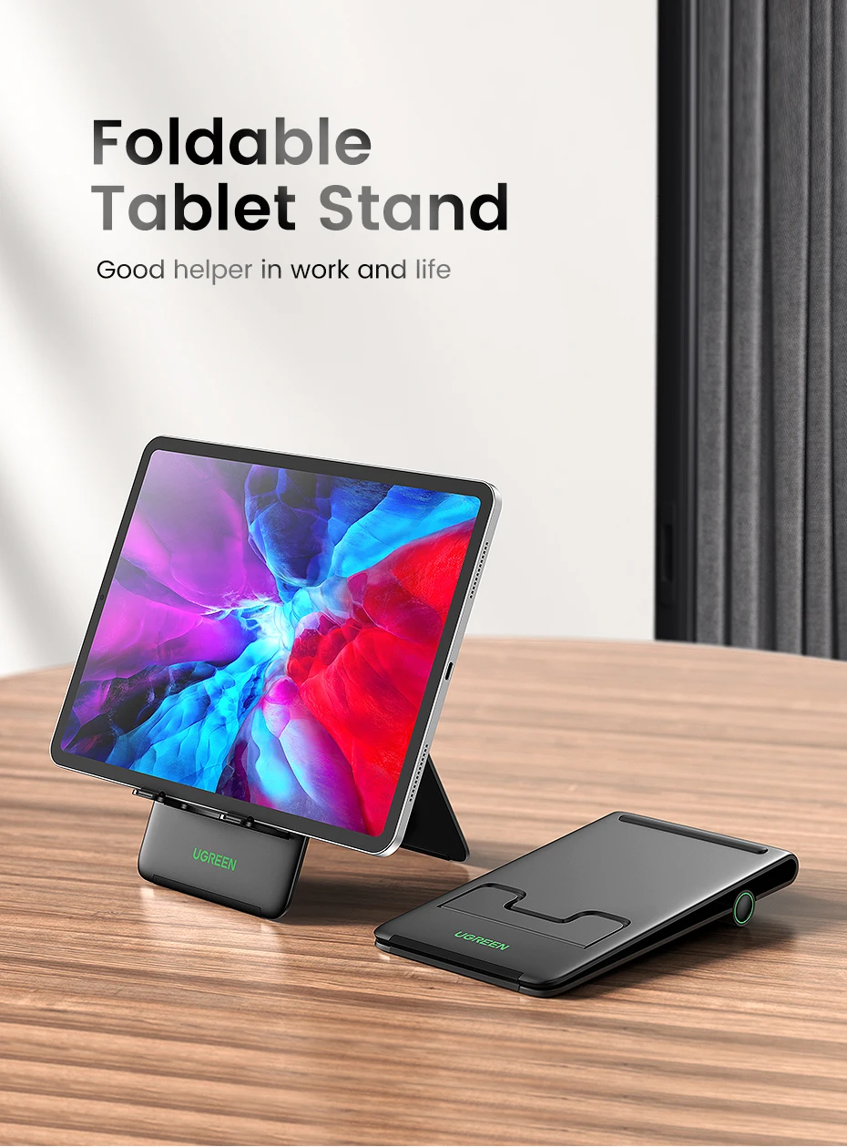 Un soporte de tableta plegable con un