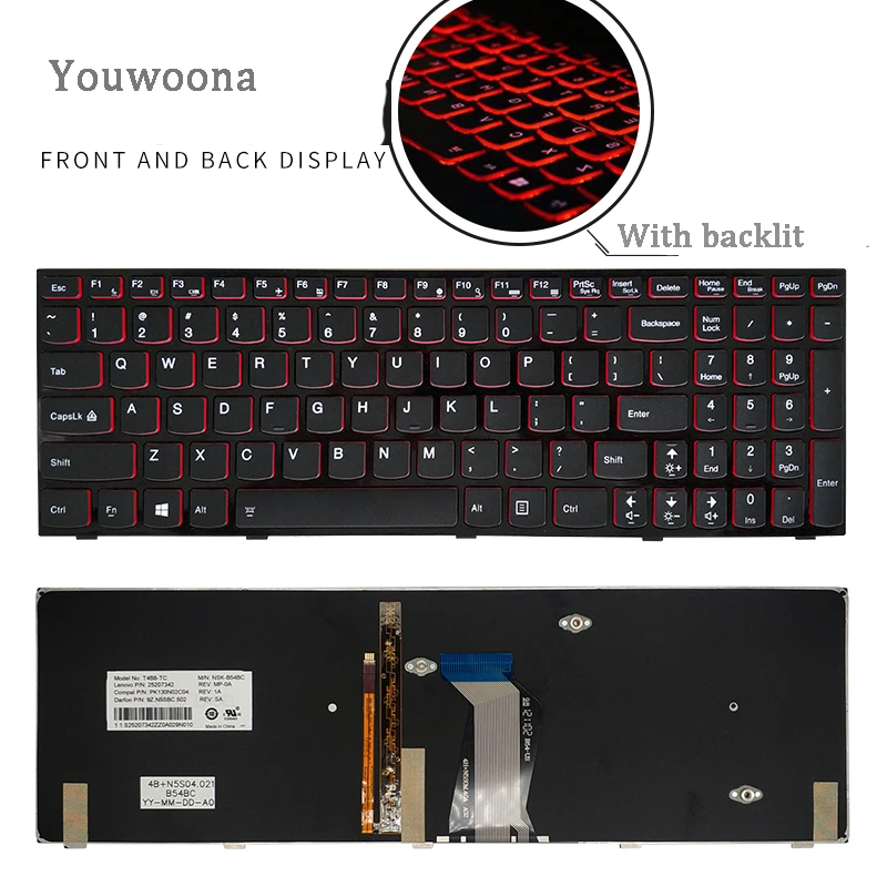 Nuevo teclado Original para ordenador portátil Lenovo ideapad Y500 Y510 Y500NT Y510P Y500N
